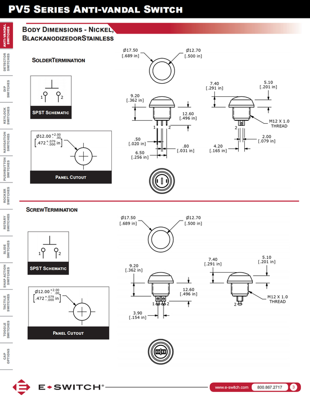 SPST Momentary Push Button Switch OFF / ON Dome 2A 36VDC Electronic Components