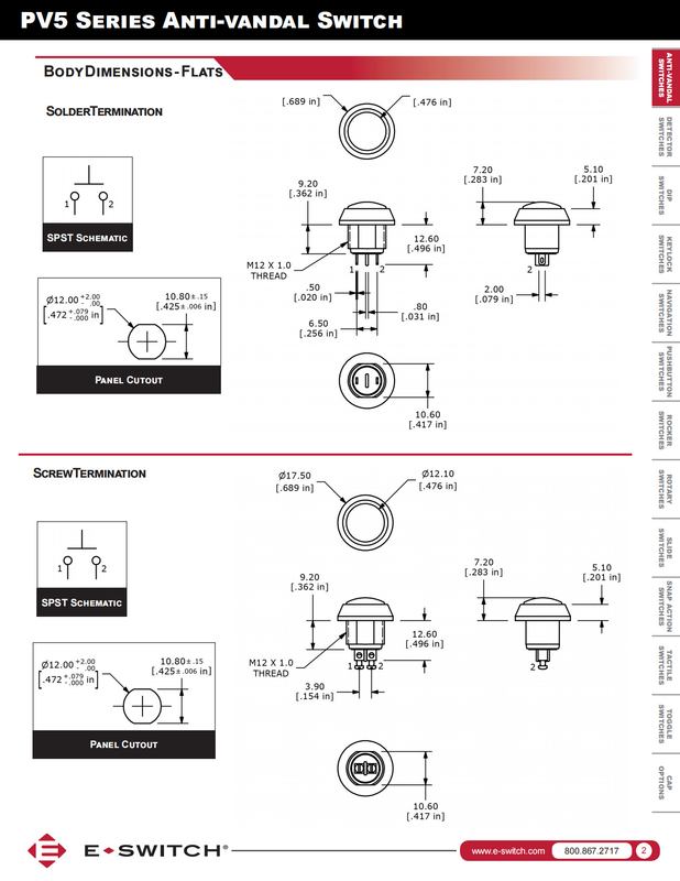 SPST Momentary Push Button Switch OFF / ON Dome 2A 36VDC Electronic Components