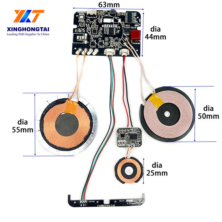 3 In 1 Wireless Charging PCB Module Customization PCBA Coil + Circuit Board