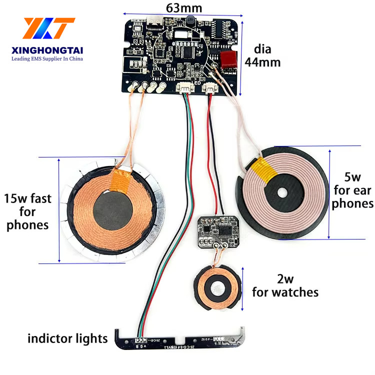 3 In 1 Wireless Charging PCB Module Customization PCBA Coil + Circuit Board