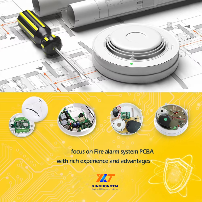 Fire Alarm Control System Panel Electronic Smoke Alarm High Frequency PCB Assembly