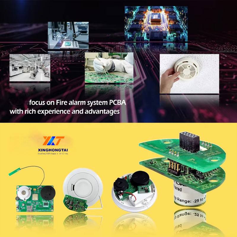 Fire Alarm Control System Panel Electronic Smoke Alarm High Frequency PCB Assembly