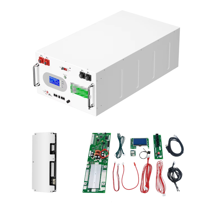 48V 51.2V 280Ah 300Ah DIY Kits Battery Case Assemble 200A BMS Active Equalization Batterie LiFePO4 Lithium Phosphate Battery Box