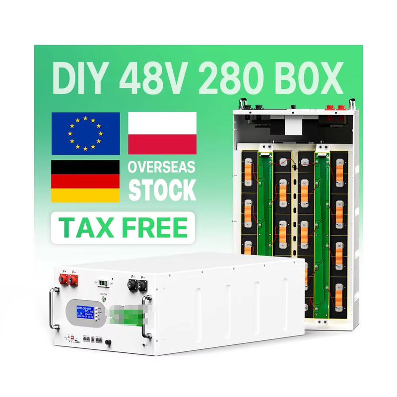 48V 51.2V 280Ah 300Ah DIY Kits Battery Case Assemble 200A BMS Active Equalization Batterie LiFePO4 Lithium Phosphate Battery Box